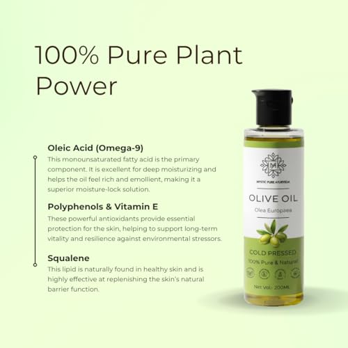 Image of Cold Pressed Olive Oil For Hair and Skin, Baby Massage, Deeply Moisturizes - 200ml