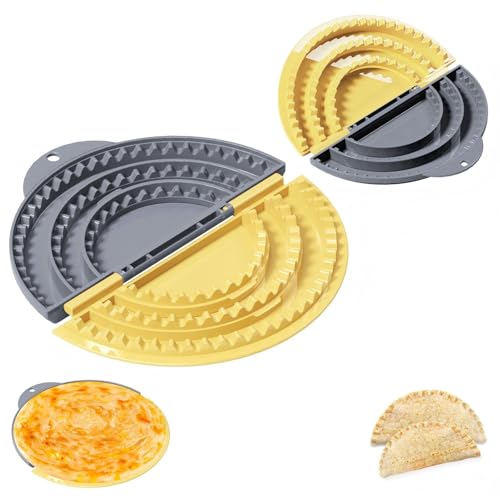 Wrap Maker Sealer Golxmse Totilla Wraps Maker Adjustable 4in-6in-8in Create Burritos Tortilla Dumplings Calzones Enchiladas Kebabs Pasties (Grey Yellow 4-6-8)