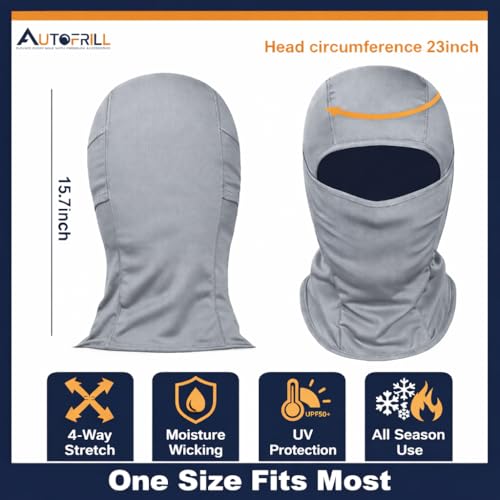 Image of AUTOFRILL Balaclava for Men - Full face mask for Bikers Helmet Liner & Head Cover for Men Breathable Mask for Motorcycle Riding & Cycling