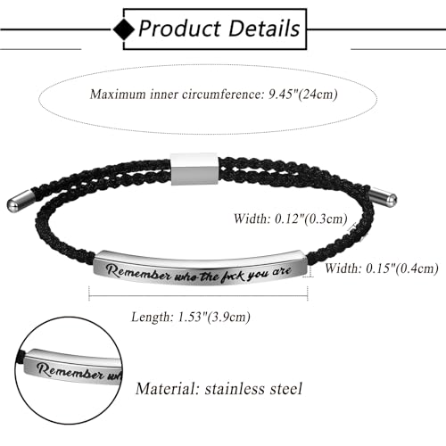 OIDEA Dont Let The Hard Days Win Bracelet: Tube Motivational Bracelet for Women Men Stainless Steel Adjustable Bradied Wrap Inspirational Christmas Birthday Gifts Jewelry4