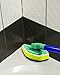 Clean Reach Deluxe Power Scrubber Bathtub Cleaner and Kitchen Brush with Metal Handle, Blue, Yellow, Green