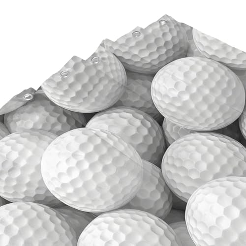 Rideau de douche avec crochets 183x183 cm tissu imperméable imprimé golf