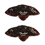 Fender Classic Celluloid Guitar Picks 351 Shape, Tortoise Shell, Heavy, (24-Pack)