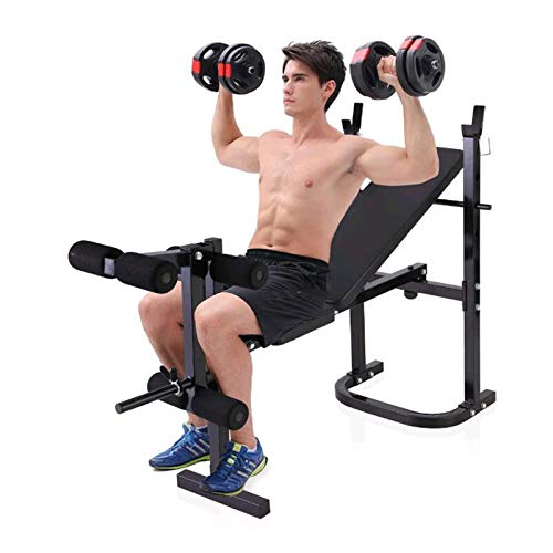 Olympic Weight Benches, Adjustable Weight Benche Set Multifunctional Weight-Lifting Bed Weight-Lifting Machine Fitness Equipment【US in Stock】