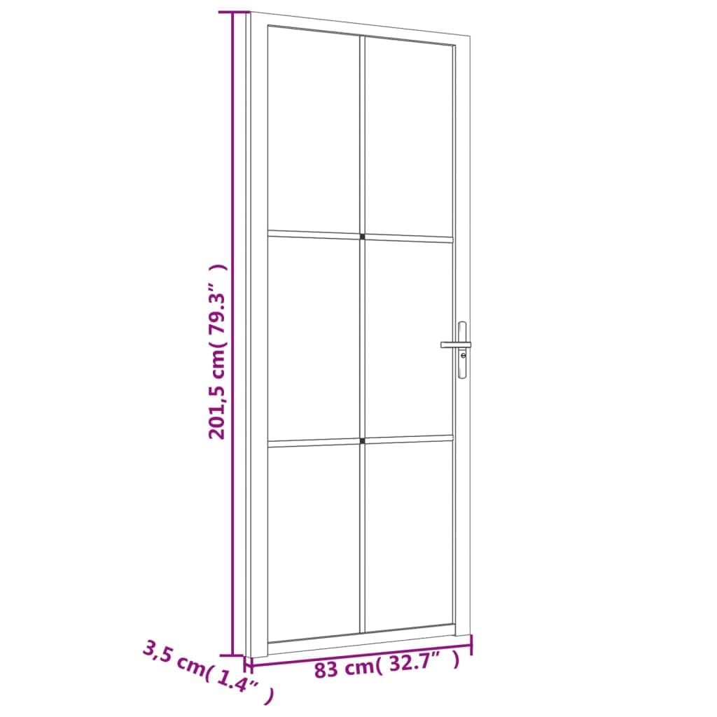 Toshilian Puerta Interior Cristal Puerta Puerta Cristal para Cocina Cuarto de Baño Blanco, 83x201,5 cm, Vidrio ESG y Aluminio