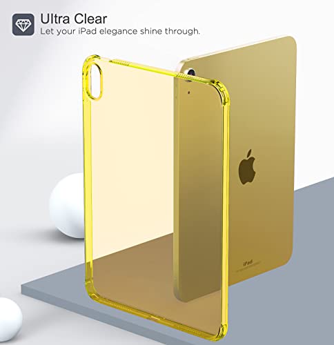 Image of MoKo Clear Case for iPad (A16) 11th Generation 2025 11-inch /10th Gen 2022 10.9 inch, Lightweight Soft TPU, Anti-Scratch Ultra Clear Tablet Cover, Shockproof Impact Resistant, Yellow + Glitter