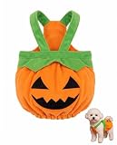 XUKZIMA Halloween Hund Kostüm Kürbis 1 Stück, Leichtes Haustier Pumpkin Outfit mit Klettverschluss, Atmungsaktiv & Sicherer Sitz, Ideal für Fotoshooting, Party & Herbstfest.