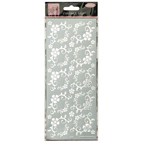 Stickers Contour D'anita - Coins Floraux Fantaisistes - Argent