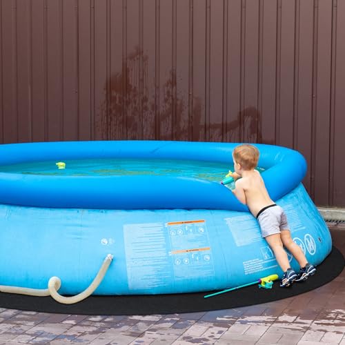 Tinideya 12 ft Round Pool Liner Pad Strong Durable Puncture Resistant Floor Mat Polyester Geotextile Above Ground Pool Accessories Delicate Floor Pad for Swimming Pools Bath(Black) by Tinideya - Used condition - Image 7