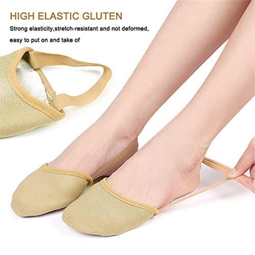 Ballet Dance Shoes Toe Pads, 1 Pair Elastic Toe Pouches Pad Soft Toe Cap Cover Toe Protectors, Anti-Slip Half Sole Ballet Pointe Shoes Socks Half Toe Shoe Sole Socks for Women Men Girls Boys4