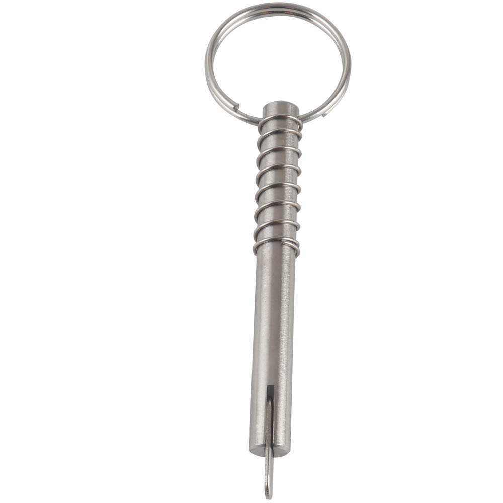 4-Pack 316 Stainless Steel Quick Release Pins – 1/4" Diameter, 1.3" Usable Length, With Drop Cam & Spring, Marine Grade For Bimini Tops & Boats
