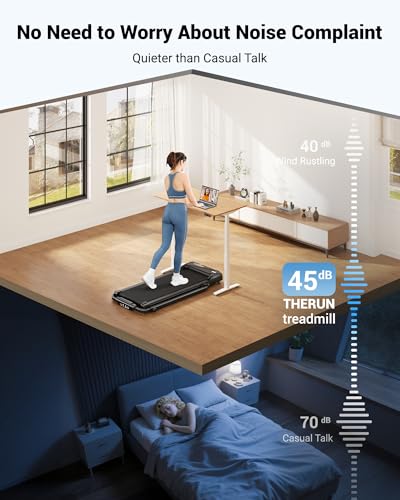 Image of THERUN Walking Pad with Handle Bar, 2 in 1 Under Desk Portable Treadmill