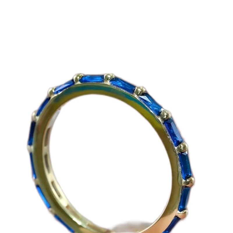 Bague d'éternité saphir bleu en argent 925, le cadeau idéal