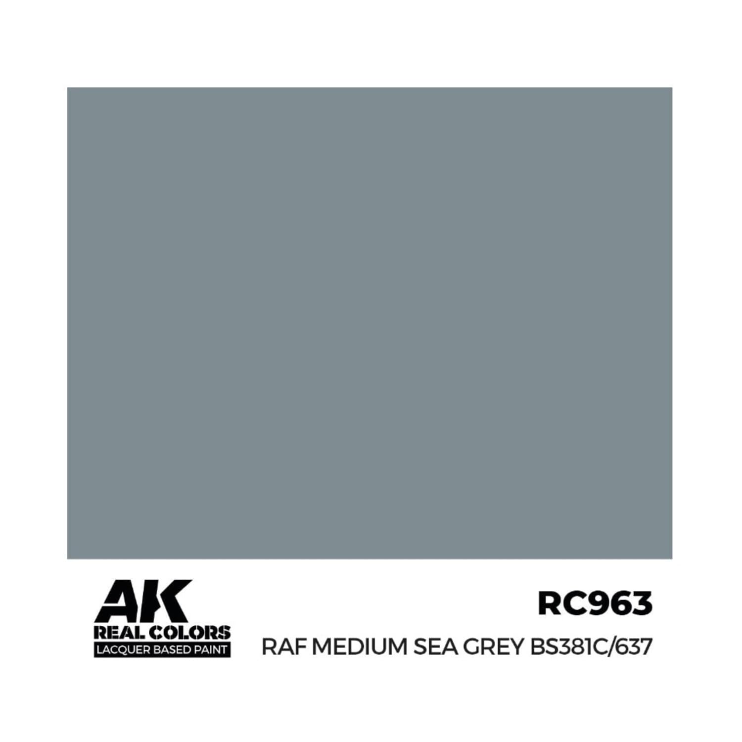 Ak Interactive Grey Ak Real Colors Rc963 Raf Medium Sea Bs381c/637 (17Ml) (Old Rc289)