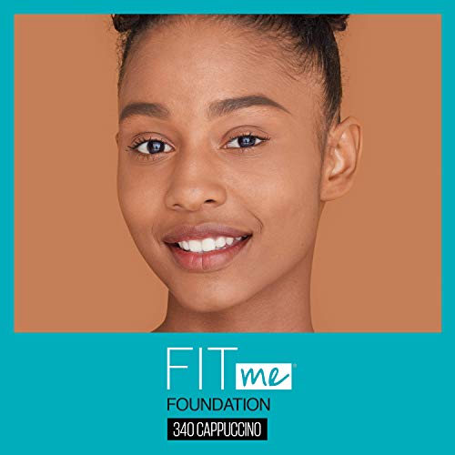 Maybelline New York Fit Me Matte + Poreless Liquid Foundation, Pouch Format, 340 Cappuccino, 1.3 Ounce #TOP2