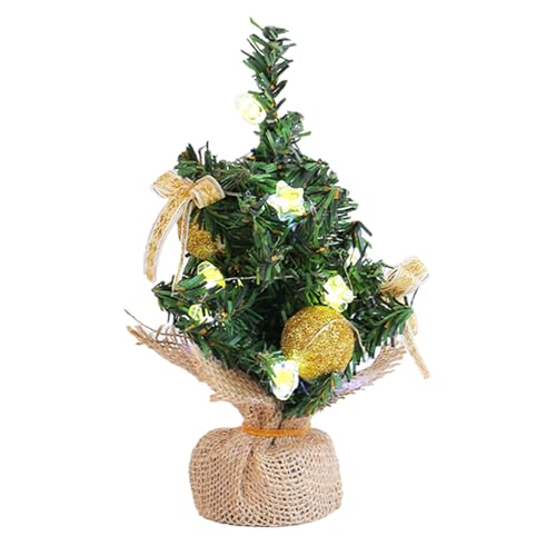 Alberi di Natale da tavolo, decorazione stagionale con luce a...