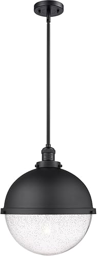 Innovations 201S-BK-HFS-124-BK-LED LED Pendant from Franklin Restoration Collection