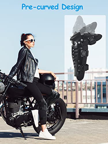 image for RIDBIKER Motorcycle Knee Shin Guards, Long Leg Protection Crash Proof 