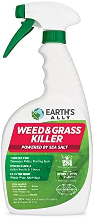 Earth's Ally Weed and Grass Killer | Safe, Pet-Friendly Natural Weed Control Spray for Patios, Driveways & Sidewalks, Ready-to-Use 24oz - Bee Safe, No Glyphosate Weed Killer