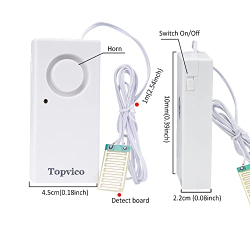 Topvico Water Alarms for Basements, Heater Leak Detector, Sump Pump Overflow Moisture Flood Sensor, 120dB Work Alone Battery Operated 3 Packs - Thumbnail 3