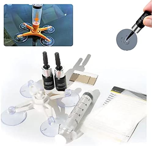 Auronp Windshield Repair Kit,Glass Repair Fluid Windshield Crack Repair Kit with Pressure Syringes,2 Pcs Car Windshield Chip Repair Kit Glass Repair Kit Quick Fix for Chips, Cracks, Star-Shaped Crack