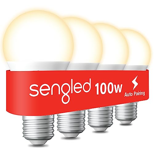 Sengled Alexa Light Bulbs, 100W Equivalent, S1 Auto Pairing with Alexa Devices, Smart Light Bulb that Work with Alexa, Bluetooth Mesh Smart Home Lighting, Warm Light Bulbs, No Hub Required, 4-Pack, Sengled Alexa Light Bulbs, 100W Equivalent, S1 Auto Pairing with Alexa Devices, Smart Light Bulb that Work with Alexa, Bluetooth Mesh Smart Home Lighting, Warm Light Bulbs, No Hub Required, 4-Pack,
