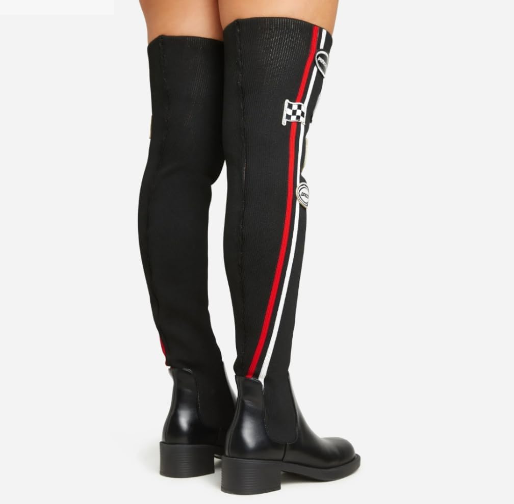 Lemonade Rev-It-Up Womens Motocross Detail Over The Knee Thigh High Long Boot