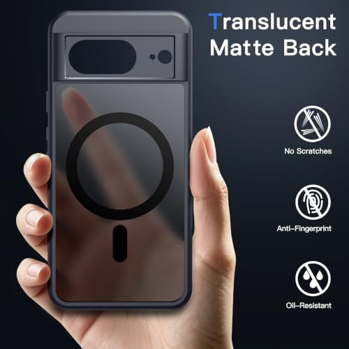 Image of JETech Magnetic Cover Case for Google Pixel 8 6.2-Inch 2023, Compatible with MagSafe, Translucent Matte Back Shockproof Phone Cover (Hazel)