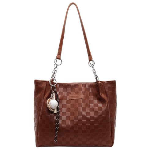 Tote Bags for Women Large Capacity Tote Bag Retro PU Leather Shoulder Bag for College Daily Travel Shopping