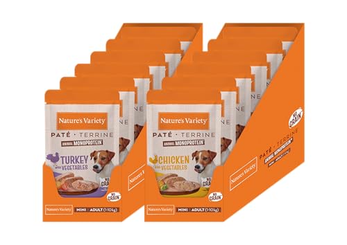 Nature's Variety Original No Grain - Paté para Perros Adultos Mini con Pollo - Caja 8 x 150 g + Nature's Variety Original No Grain - Paté para Perros Adultos Mini con Pavo - Caja 8 x 150 g