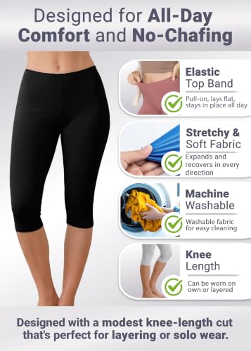 Image of STRETCH IS COMFORT Women's Ultra Buttery Smooth Cotton Leggings, Knee Length Leggings or Shorts | Small to 5X