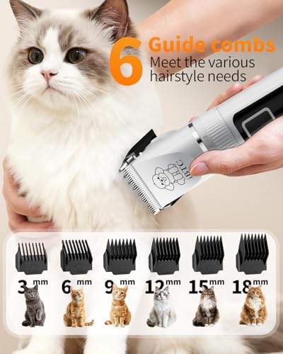 iBTC Professional Dog Grooming Kit at Home: All-in-One Quiet Clippers & Nail Grinder with LED Light, Cordless Dog Shaver, Safe Poodle Grooming Kit for Paws, Face, Ears & Body(White Combination) - Image 6