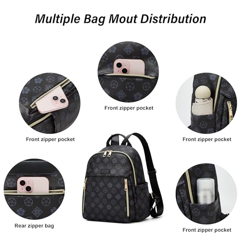 Image of Backpacks for Women Fashion PU Leather Bag Multipurpose Design Convertible Satchel Bag Travel Backpack Handbag and Purse 2Pcs