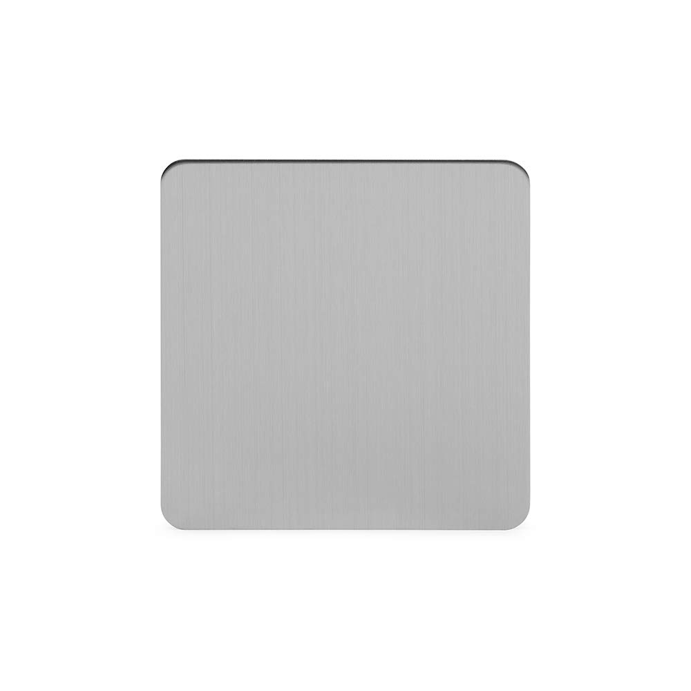 Soho Lighting Brushed Chrome Flat Plate Single Blank Plates Screwless