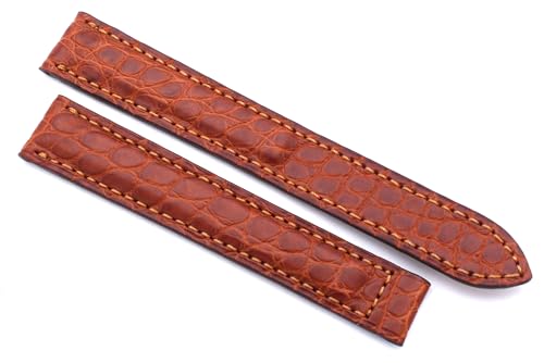 Bracelet de montre Alligator 15 mm fin pour remplacer le cuir usé d'une montre Cartier cognac