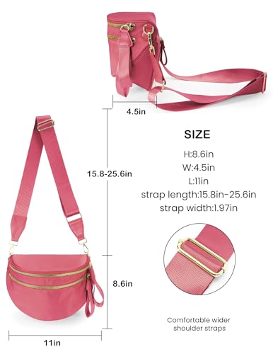 Image of FEIBOON Spacious Nylon Crossbody Bag Bum Bag Handbags Wallets Purses Trendy Shoulder Bag for Women