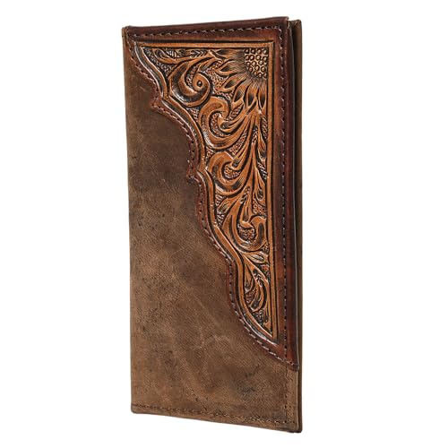 Western Floral Rodeo Bifold Men Women Genuine American Leather Wallet