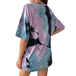 Remidoo Women's Casual Oversized T Shirt Short Sleeve Graphic Tee Letter Tie Dye Shirts - Image 2