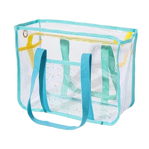 Nuyhgtr Bolsa de playa transparente, bolsa de playa transparente, bolsa de playa transparente, bolsas de maquillaje grandes y transparentes, impermeables, transparentes, organizador de artículos de