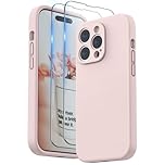 SURPHY Compatible with iPhone 14 Pro Case with Screen Protector, Liquid Silicone Protection for Each Lens Shockproof Thickened Rubber for iPhone 14 Pro 6.1 inch 2022, Pink Sand