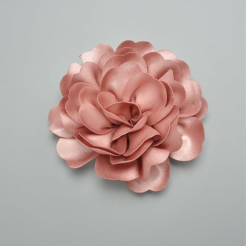 Image of Large Fabric Rose Flower Brooch Lapel Pins for Women Bride 7.5in Big Satin Camellia Flower Brooches Pin Dress Suit Ceremony Accessories Wedding Prom Jewelry Gifts