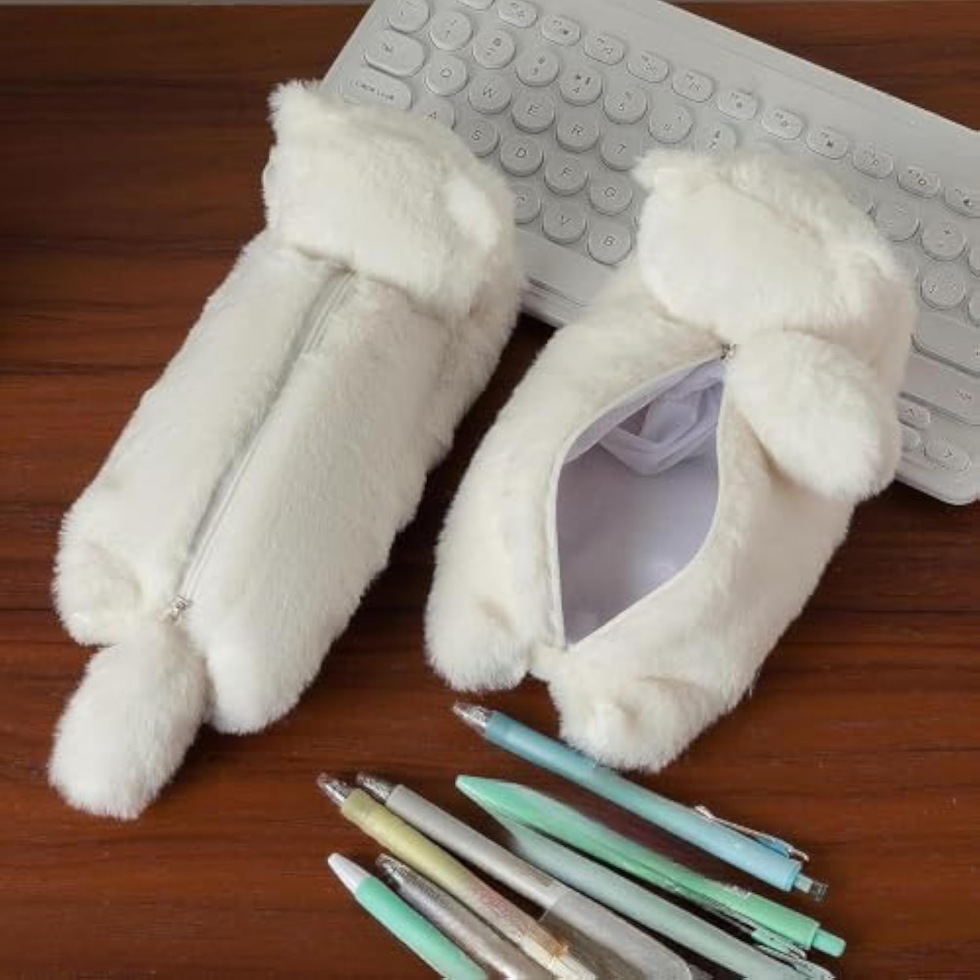 Plush Animal Pencil Case for Kids, Cartoon Design