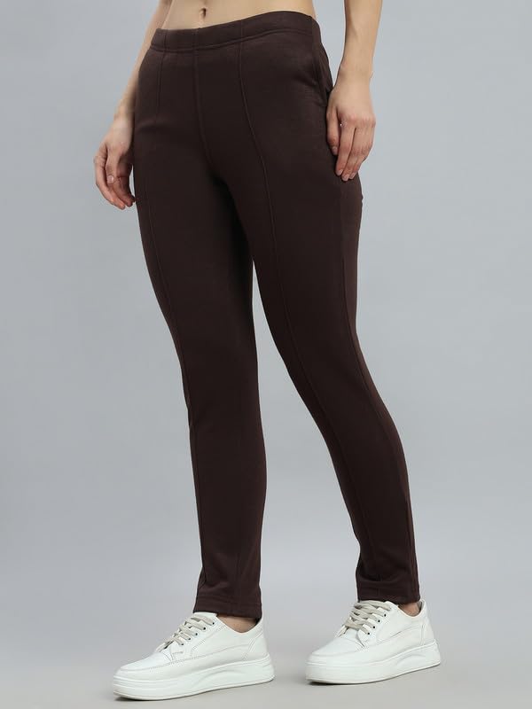 Image of GO COLORS Solid Ultra Warm Kurti Pant for Women | Mid Rise, Warm tech