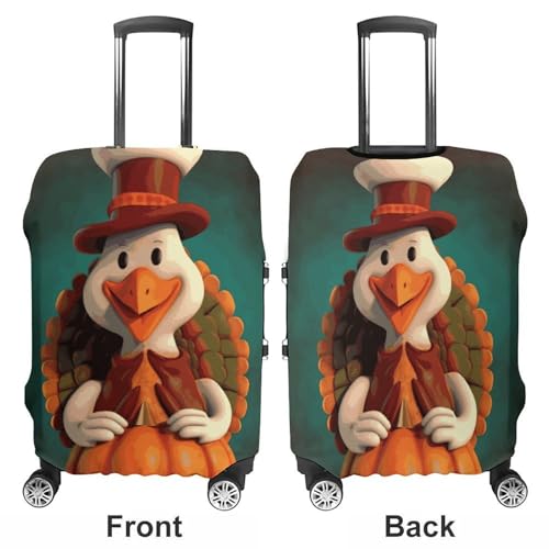 Carry on Luggage Cover Happy Thanksgiving Turkey Suitcase Covers for Luggages Tsa Approved Travel Luggage Sleeve Protector Elastic Suitcase Protector Anti-Scratch Washable Fits 19-30 Inch Case -XL3