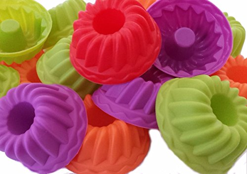 Kit 12 Forminhas Silicone Mini Bolos Cupcake Pudim Gelatina