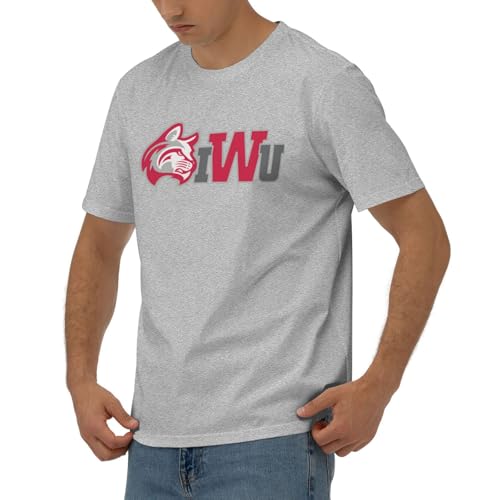 Lujzwop Indiana Wesleyan University Logo Casual Comfortable Cotton Round Neck Men's Short Sleeve Standard T Shirt4