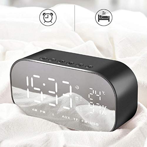 Reloj de escritorio multifunción con luces nocturnas y termómetro digital LED rectangular 7