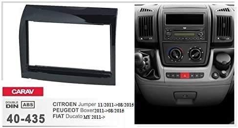 40-435 Façade d'autoradio double DIN pour Citroën Jumper, Peugeot Boxer, Fiat Ducato 2011+ Noir brillant