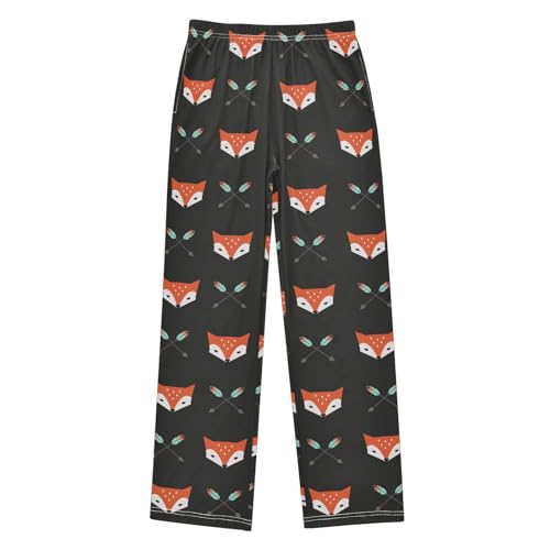Fox Arrow Boys Long Pants Soft Trousers Elastic Waist Kids Lounge Bottoms with Pockets S-XL
