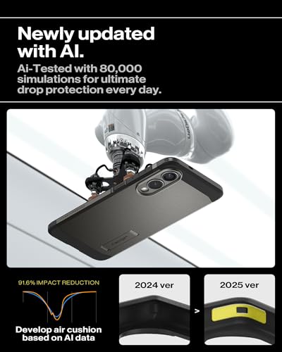 Image of Spigen for Galaxy S25 Edge Case, Tough Armor MagFit [Kickstand] [Compatible with MagSafe] [Military-Grade Protection] - Gunmetal